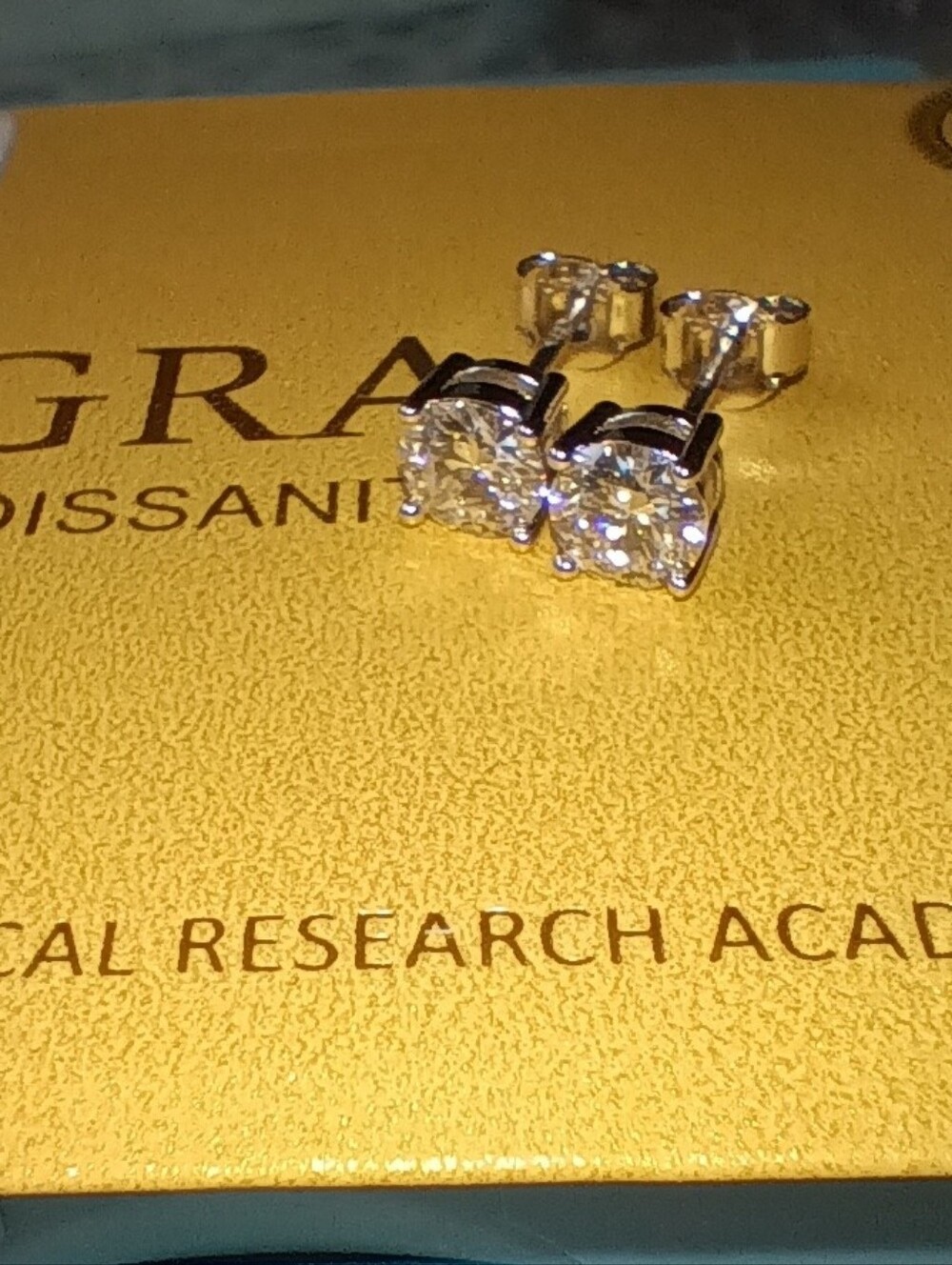 1CT Moissanite Prong Studs Earrings Real 925 Silver 18k G/P GRA Certificate💎